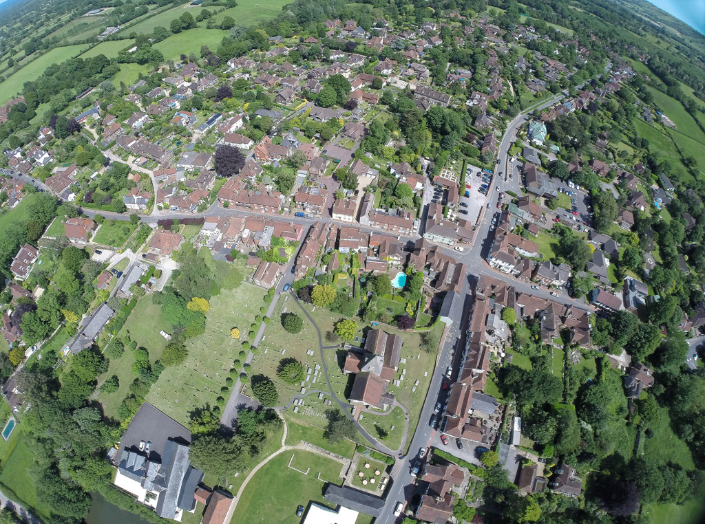 Aerial view of Ditchling village, Sussex